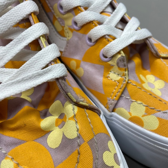 VANS Shoes Womens 8.5 purple orange checkerboard sk8-hi platform high top retro - Picture 9 of 14